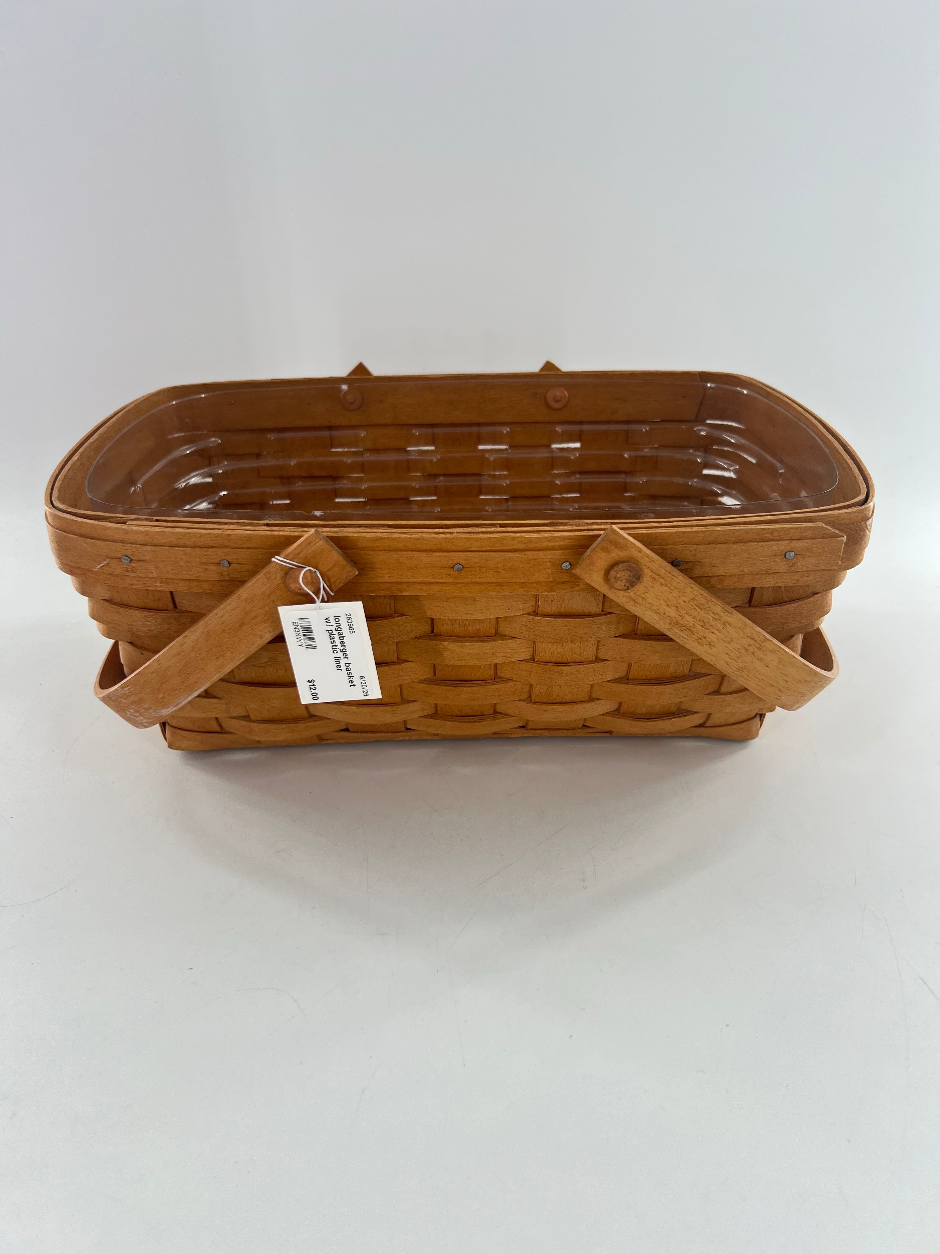 longaberger basket w/ plastic liner