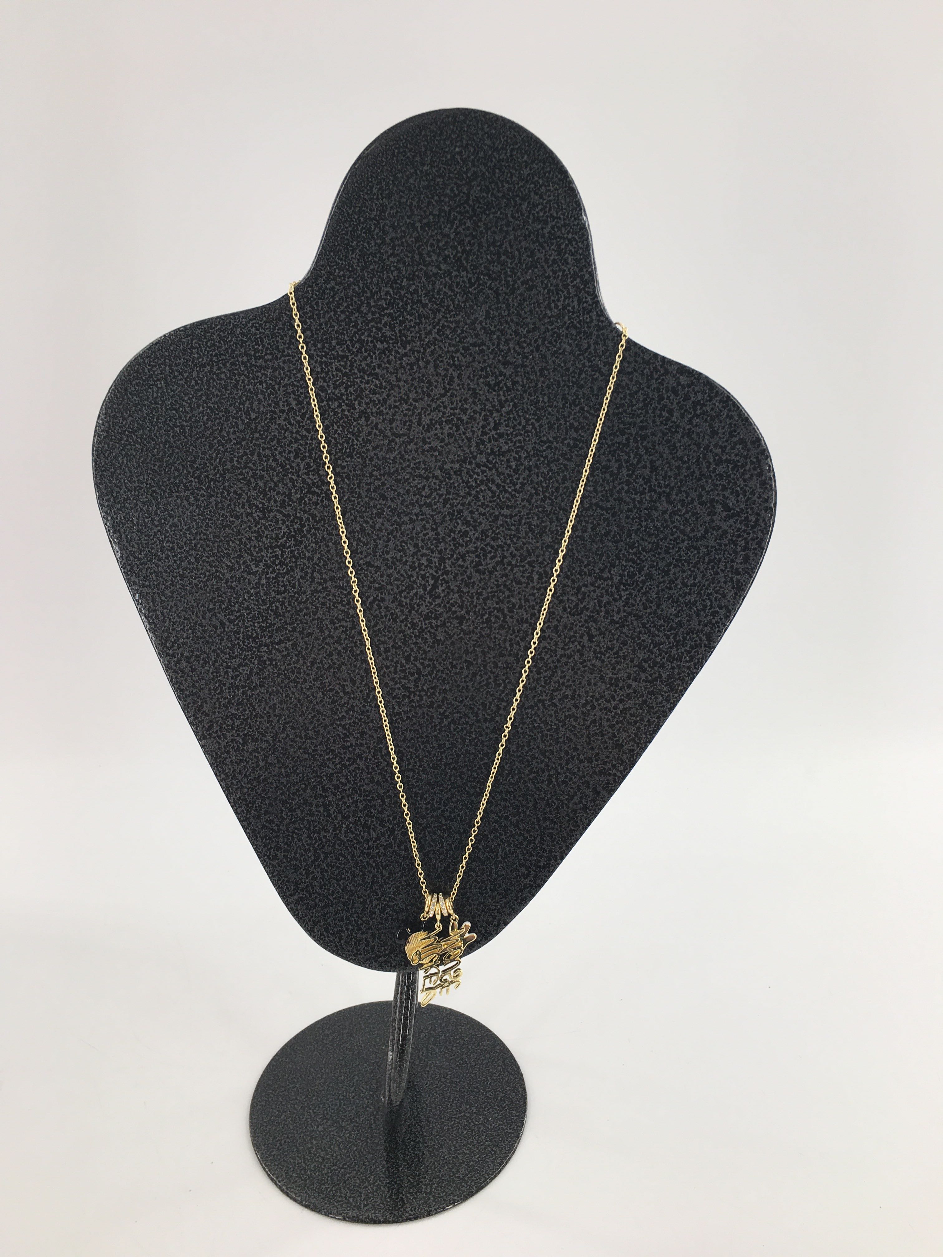 12" gold tone mickey charm necklace