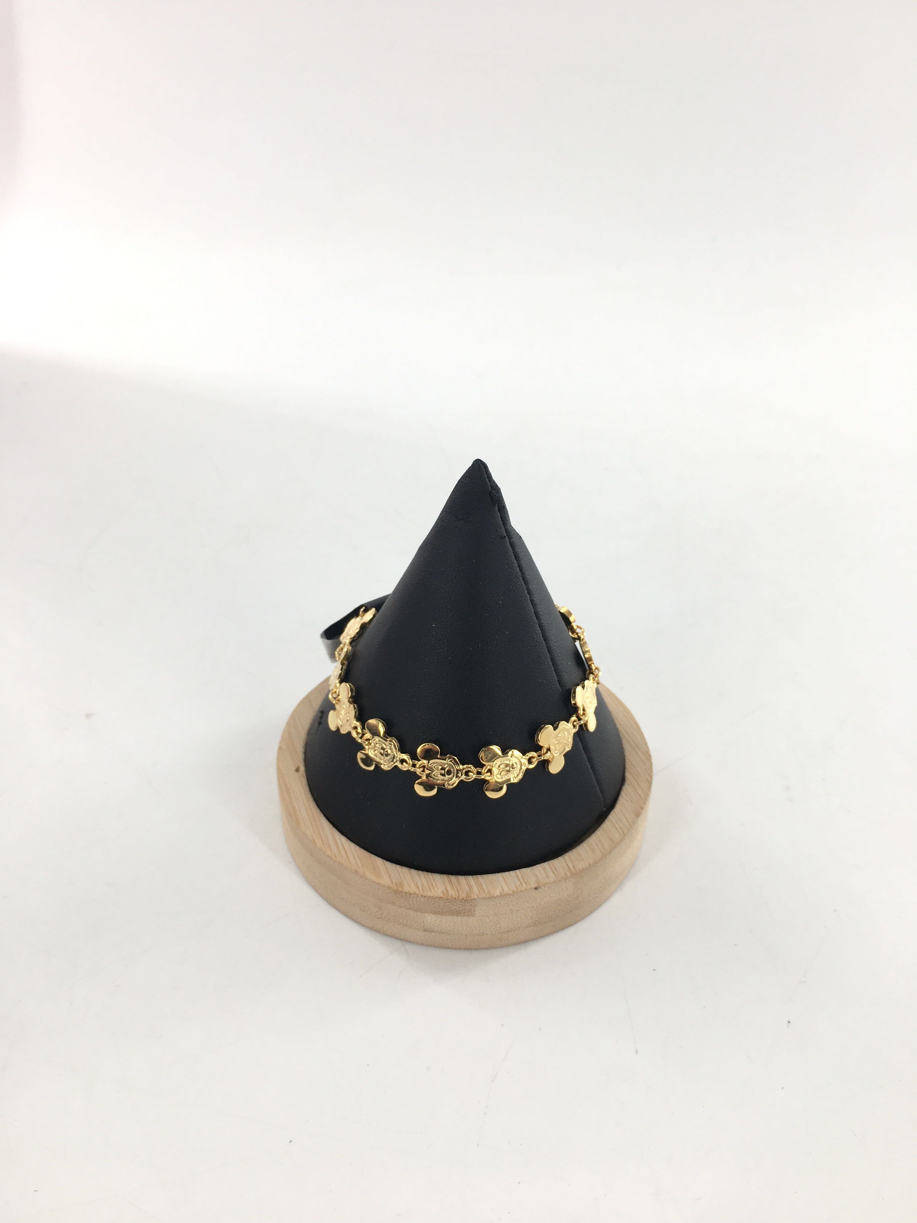 gold tone mickey mouse bracelet