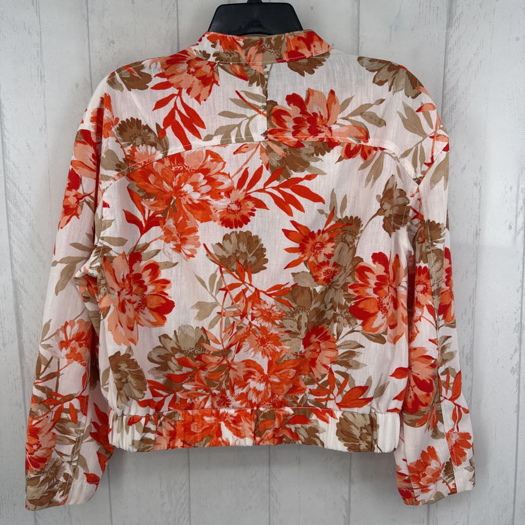 S flo print zip-up jacket