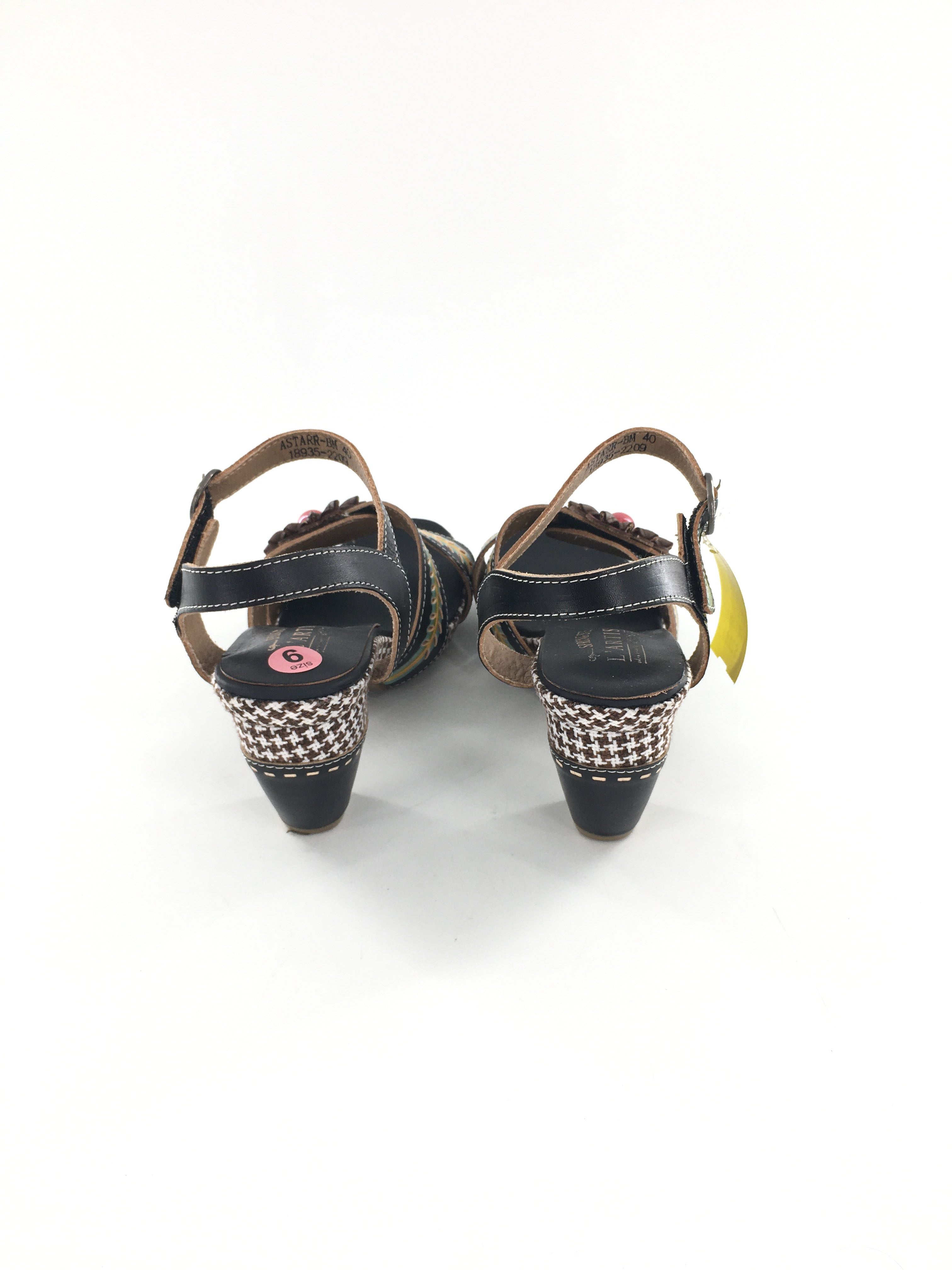9 chunky heel open toe heel sandals