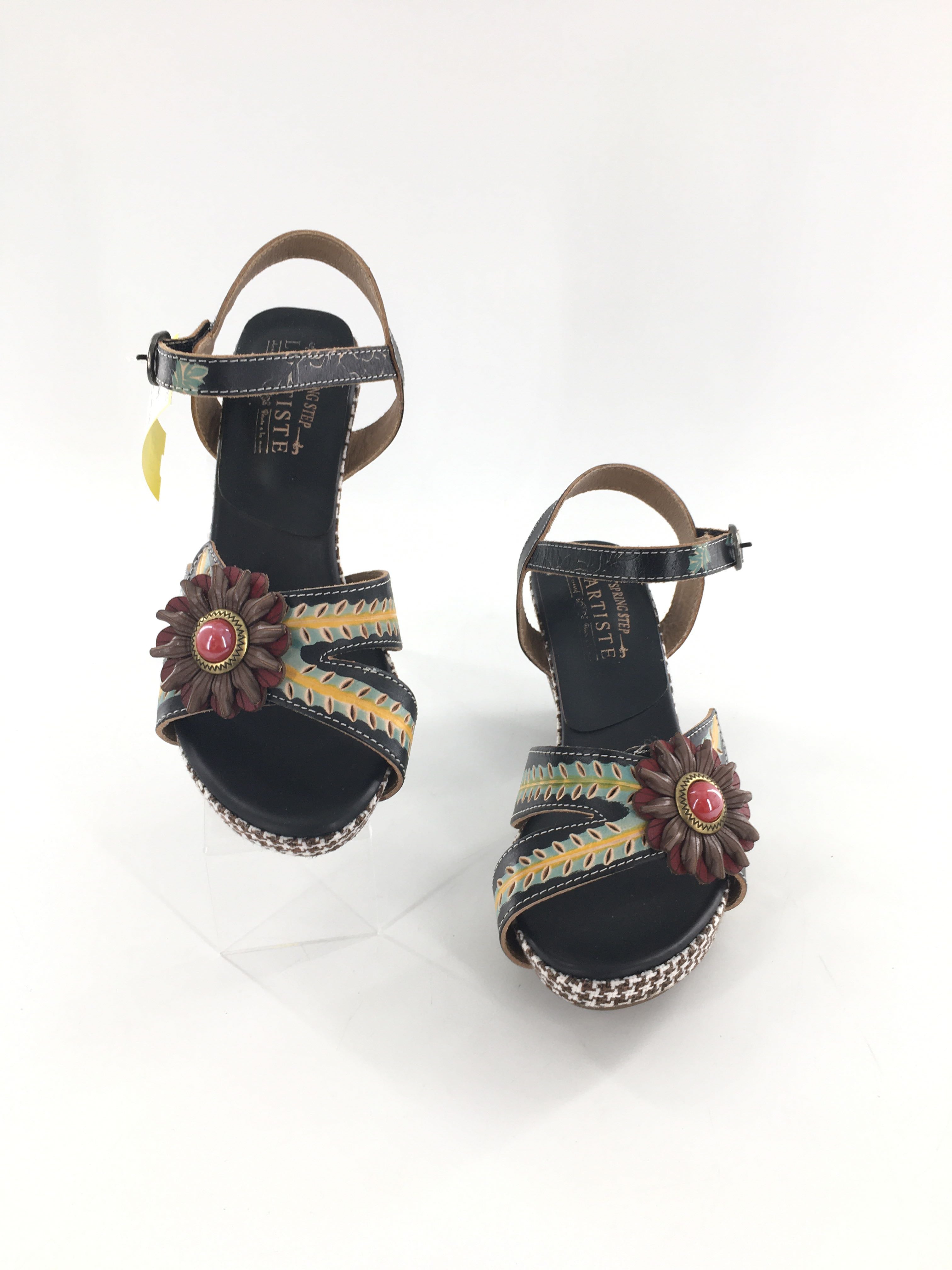 9 chunky heel open toe heel sandals