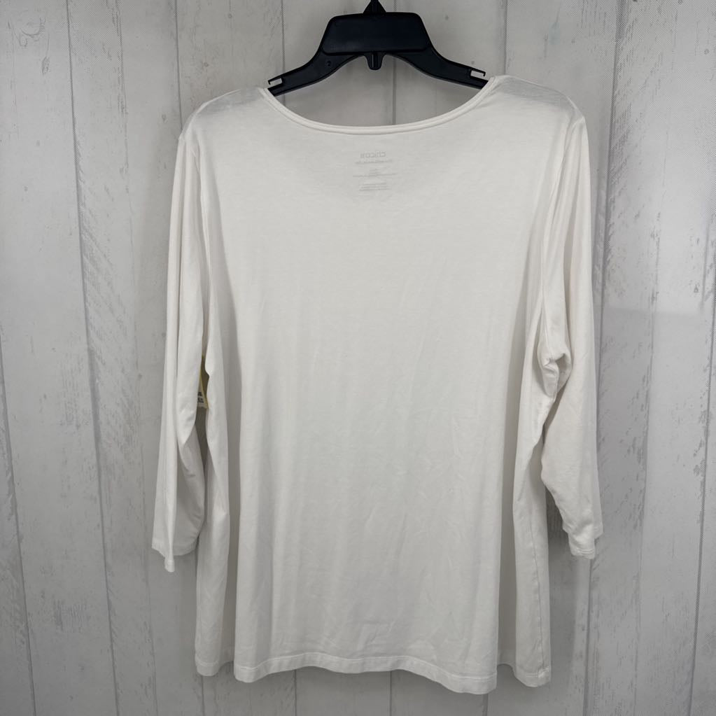 XL round neck 3/4 slv tee