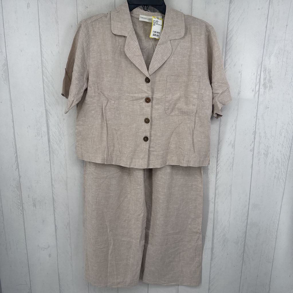 S 2pc linen pant set