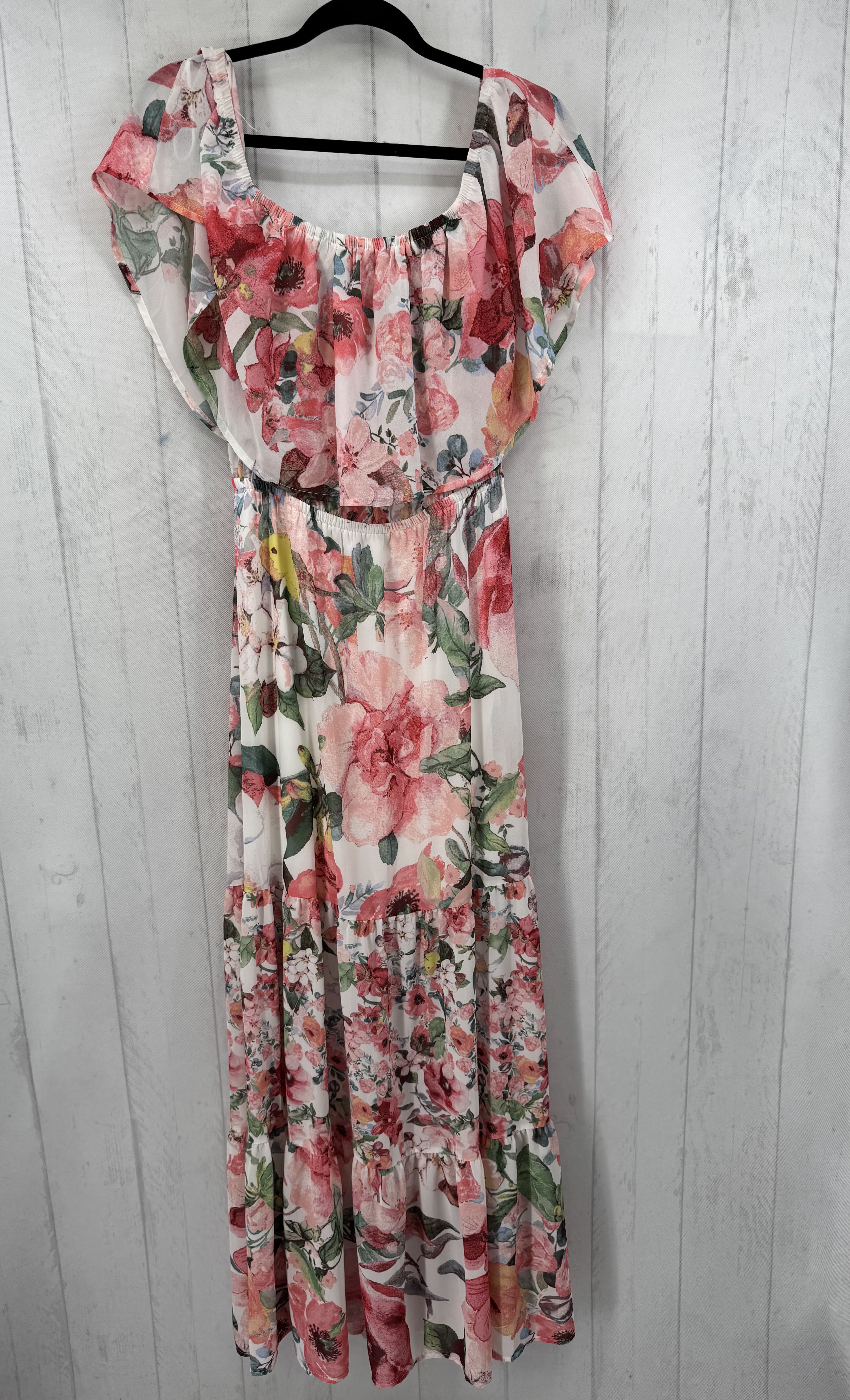 L flo print off-the-shoulder maxi dress