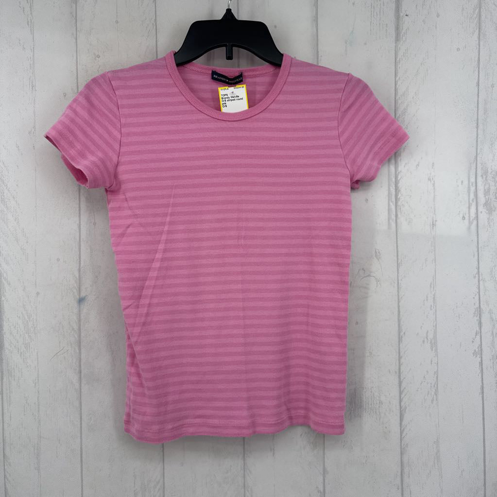 O/S striped round neck s/s tee
