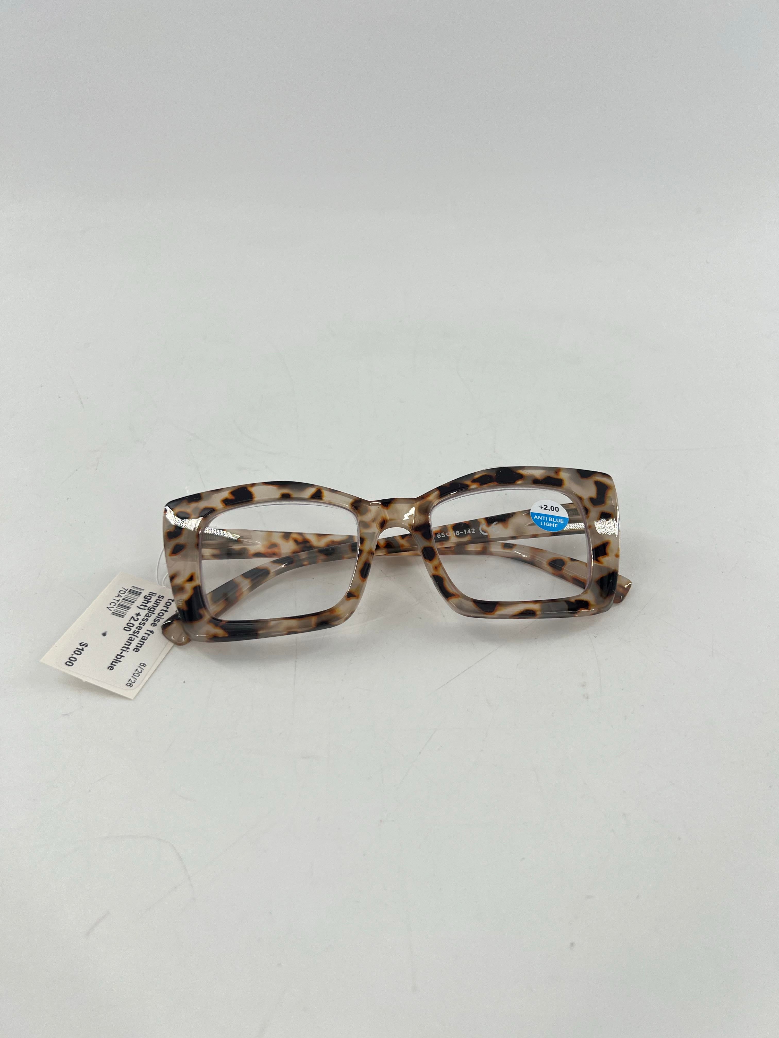 tortoise frame sunglasses(anti-blue light) +2.00