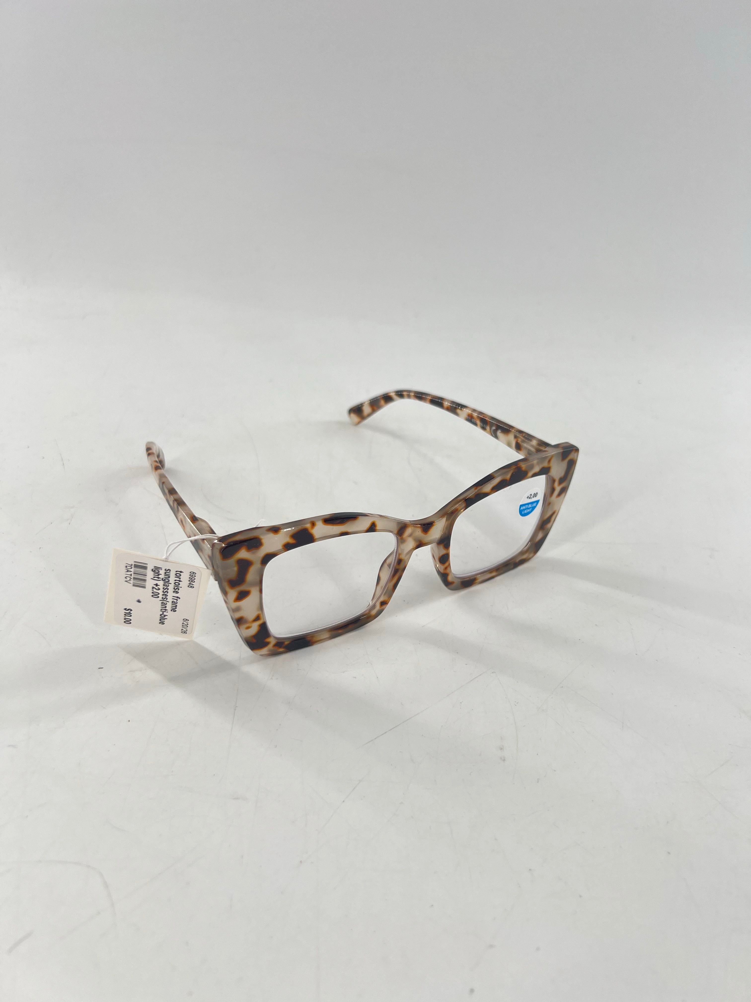 tortoise frame sunglasses(anti-blue light) +2.00