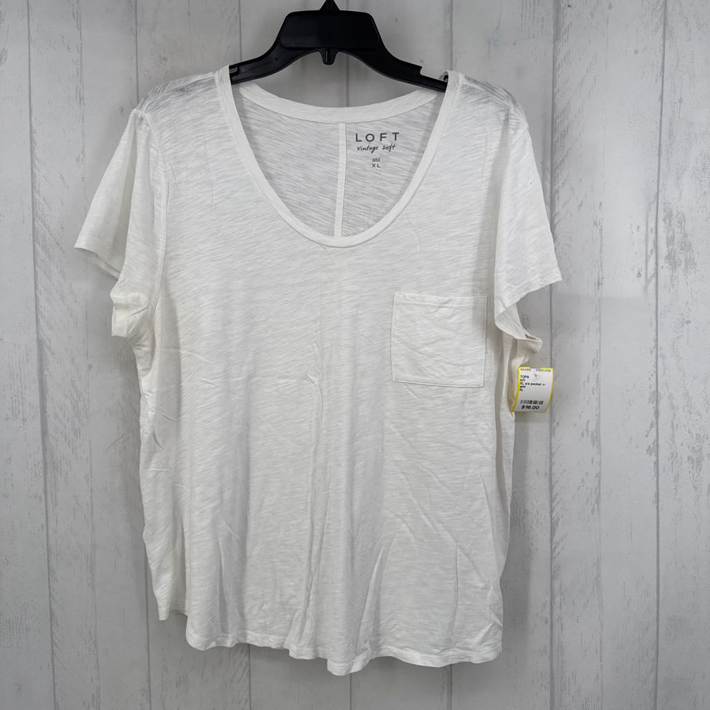 XL s/s pocket v-neck top
