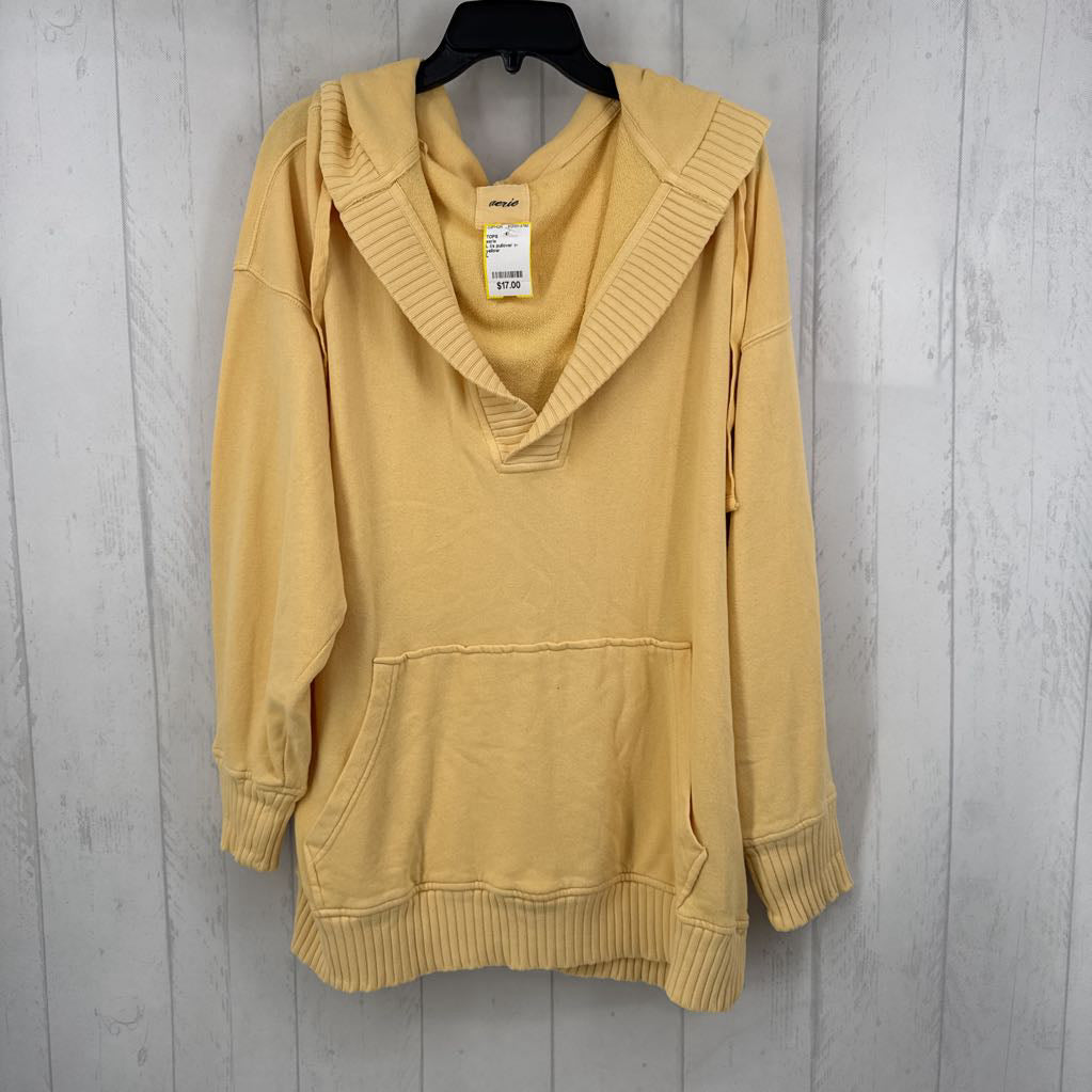 L l/s pullover v-neck sweatshirt w/ hood