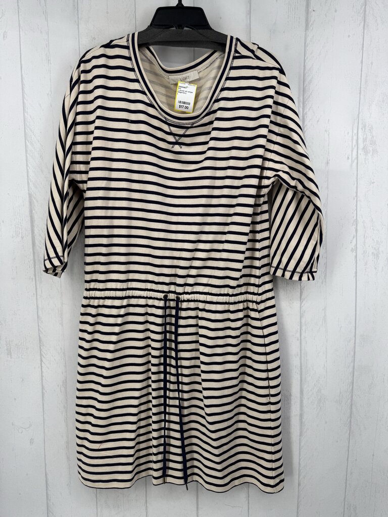 L elvow slv stripe dress