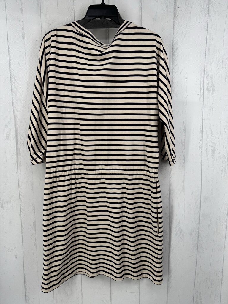 L elvow slv stripe dress