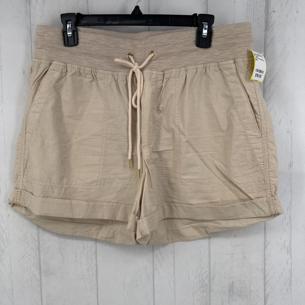 L cuff drawstring shorts