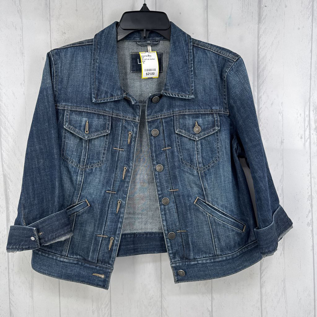 12 cuff slv button jean jacket