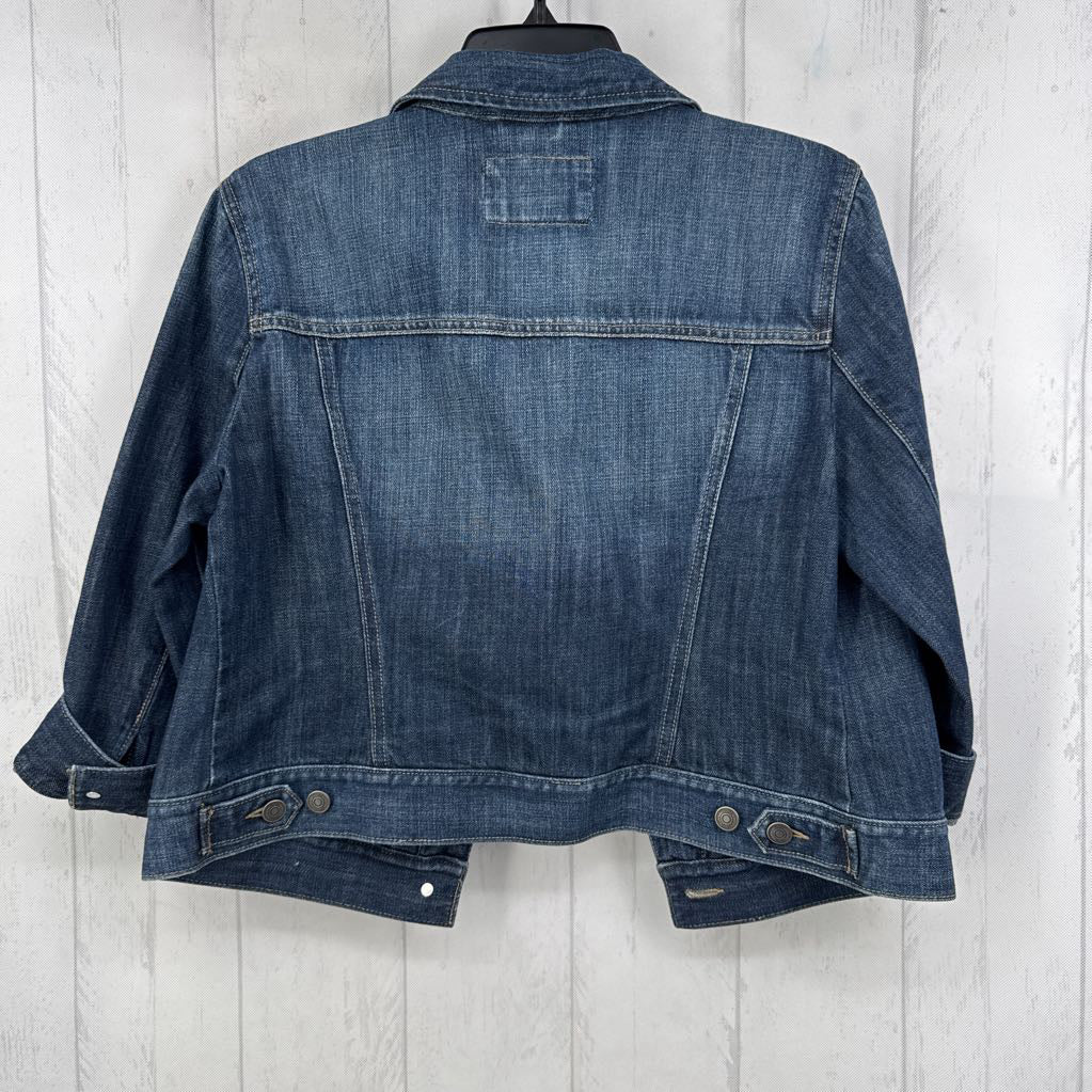 12 cuff slv button jean jacket