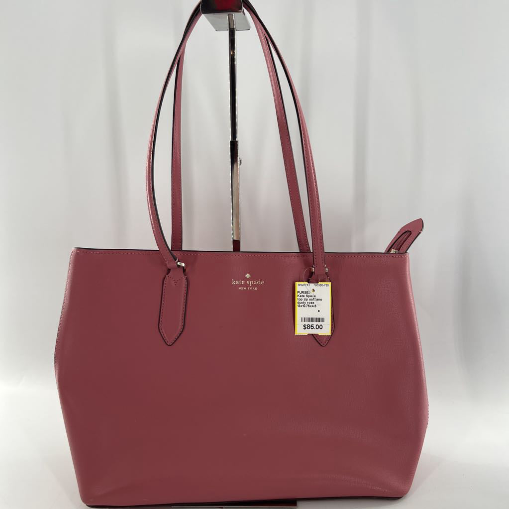 top zip saffiano tote