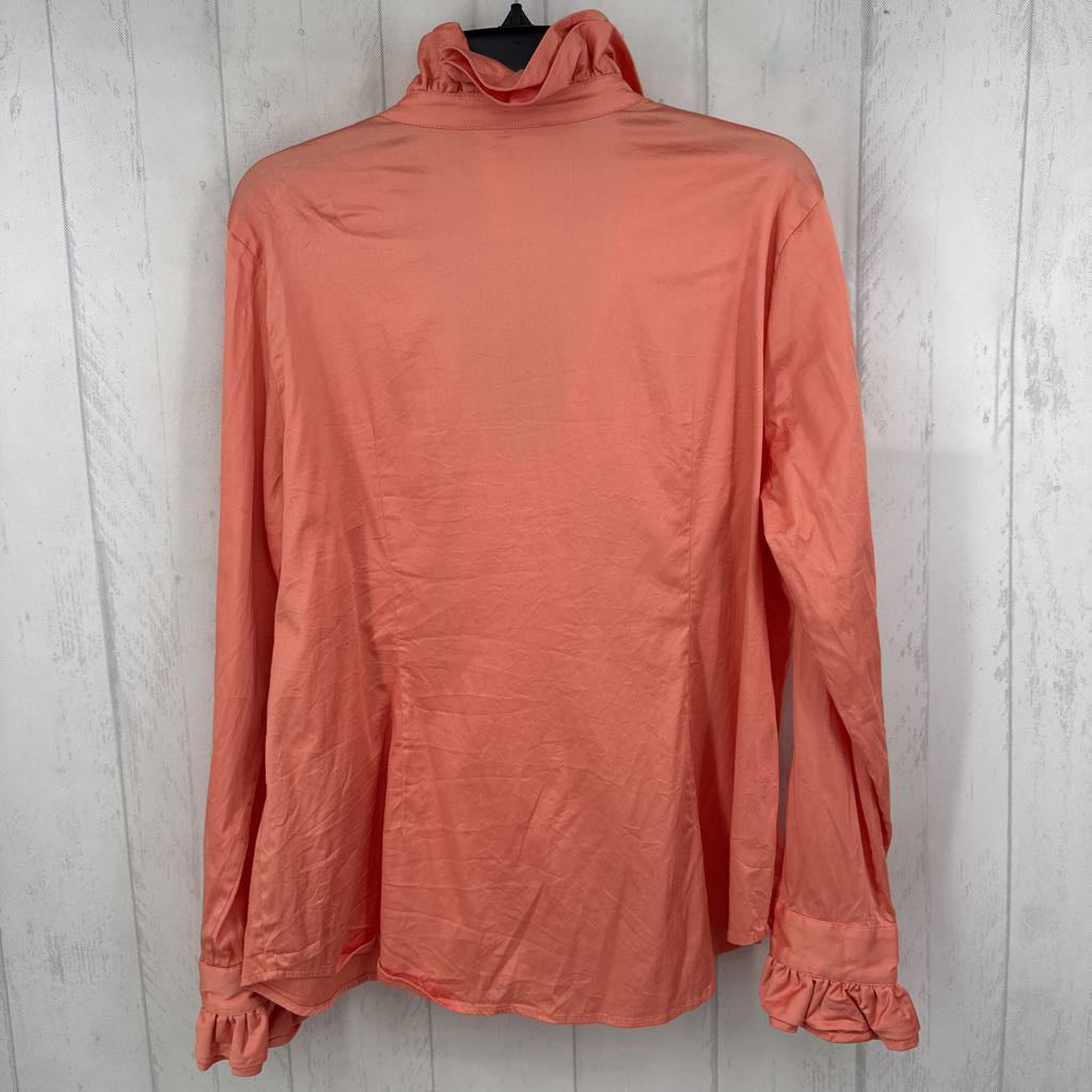 XL ruffled button down l/s top