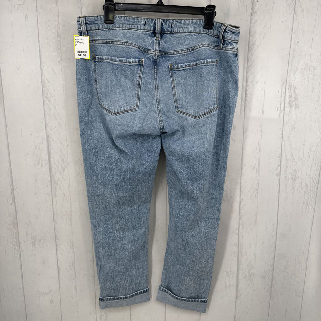 13 straight leg cuffed jean