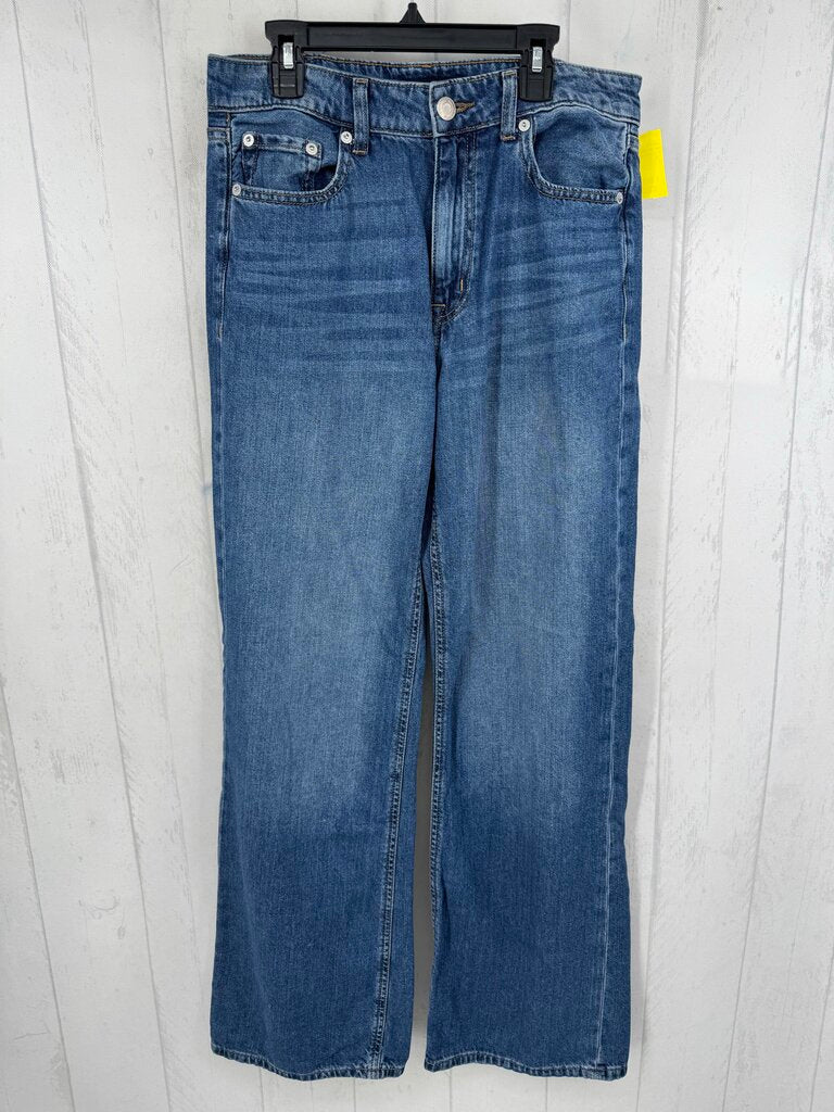 6 hi-rise wide leg jean