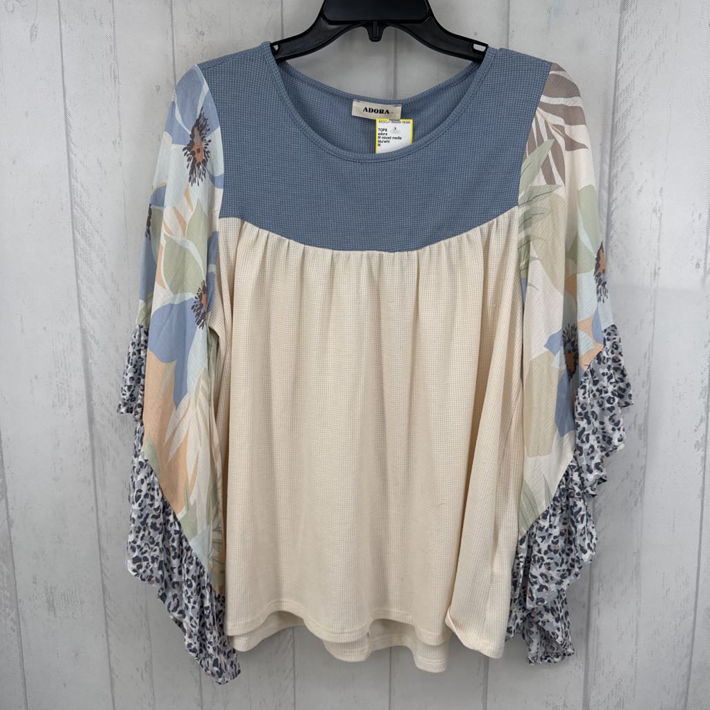 M mixed media flutter slv top