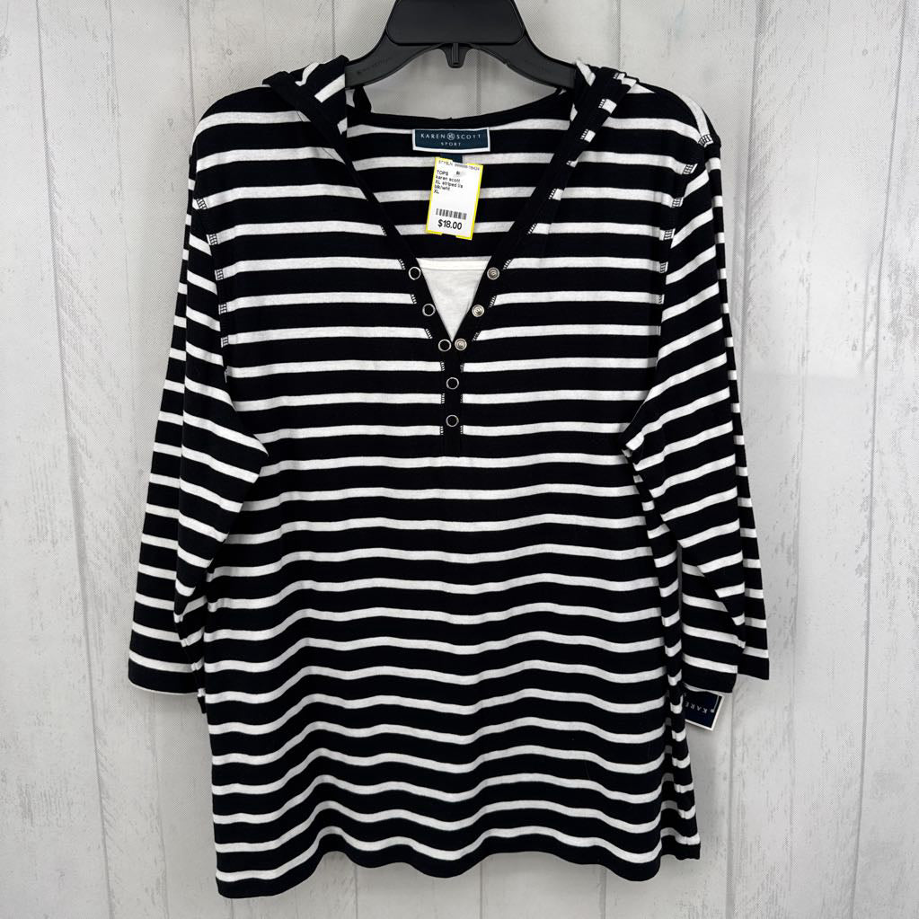 XL striped l/s pullover