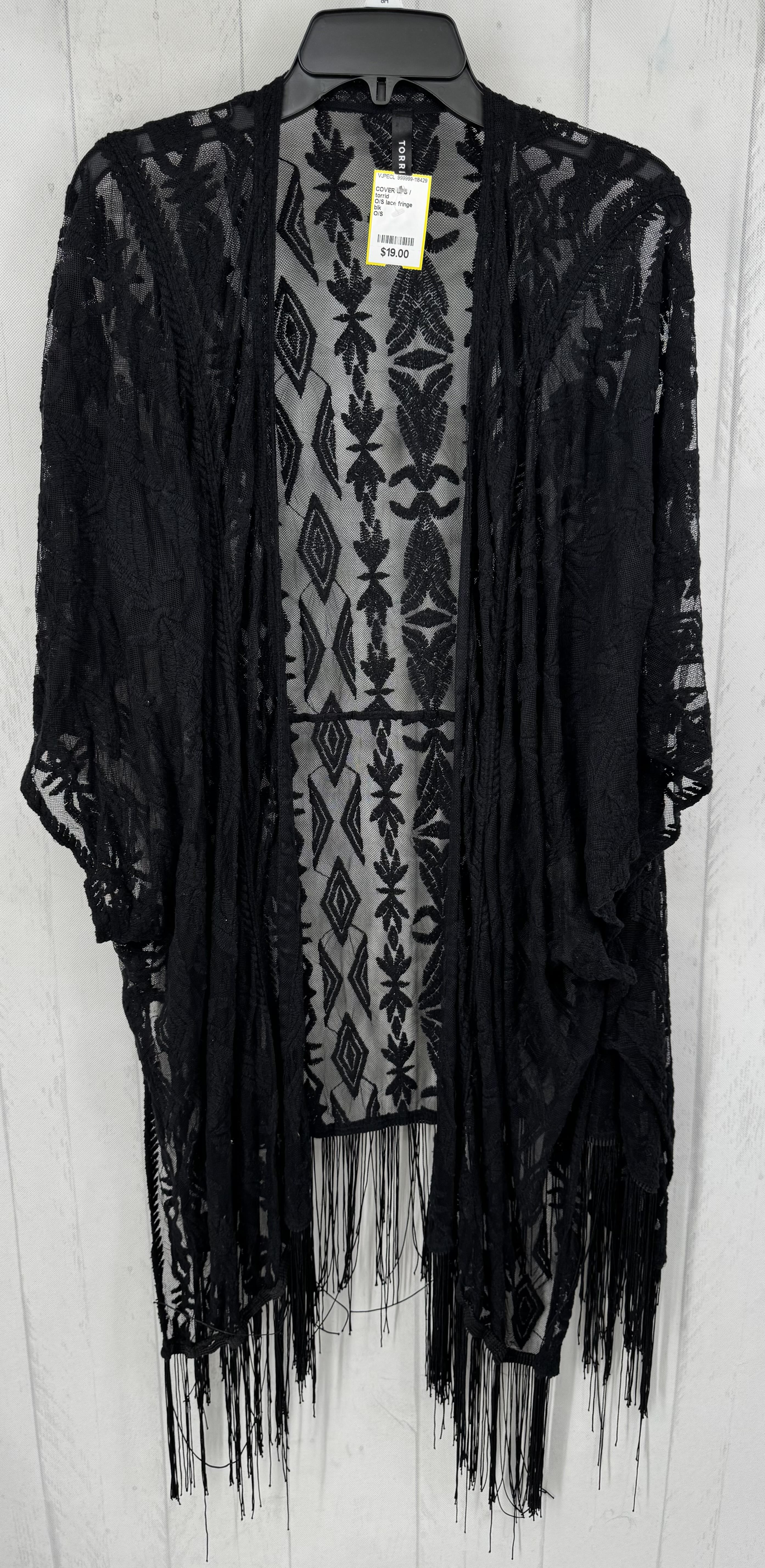O/S lace fringe cover up