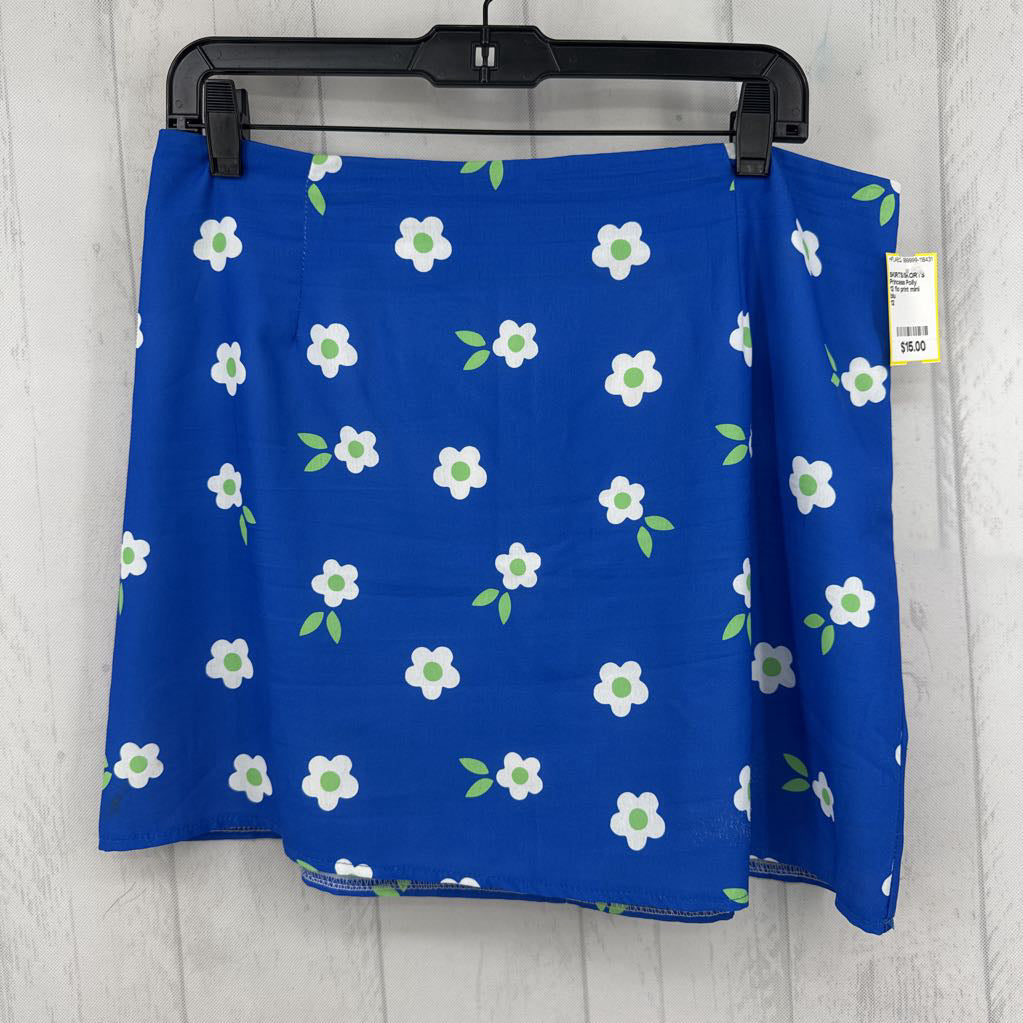12 flo print mini skirt