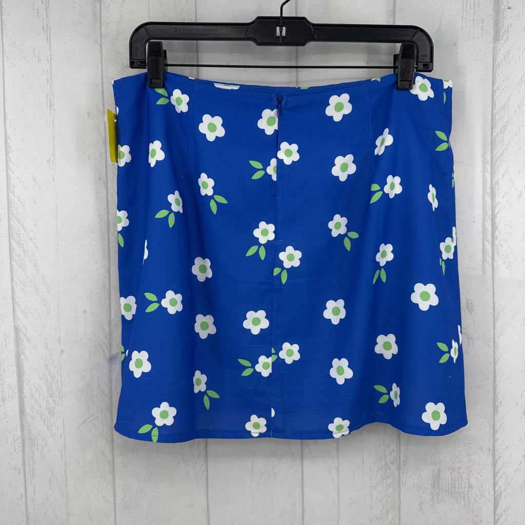 12 flo print mini skirt