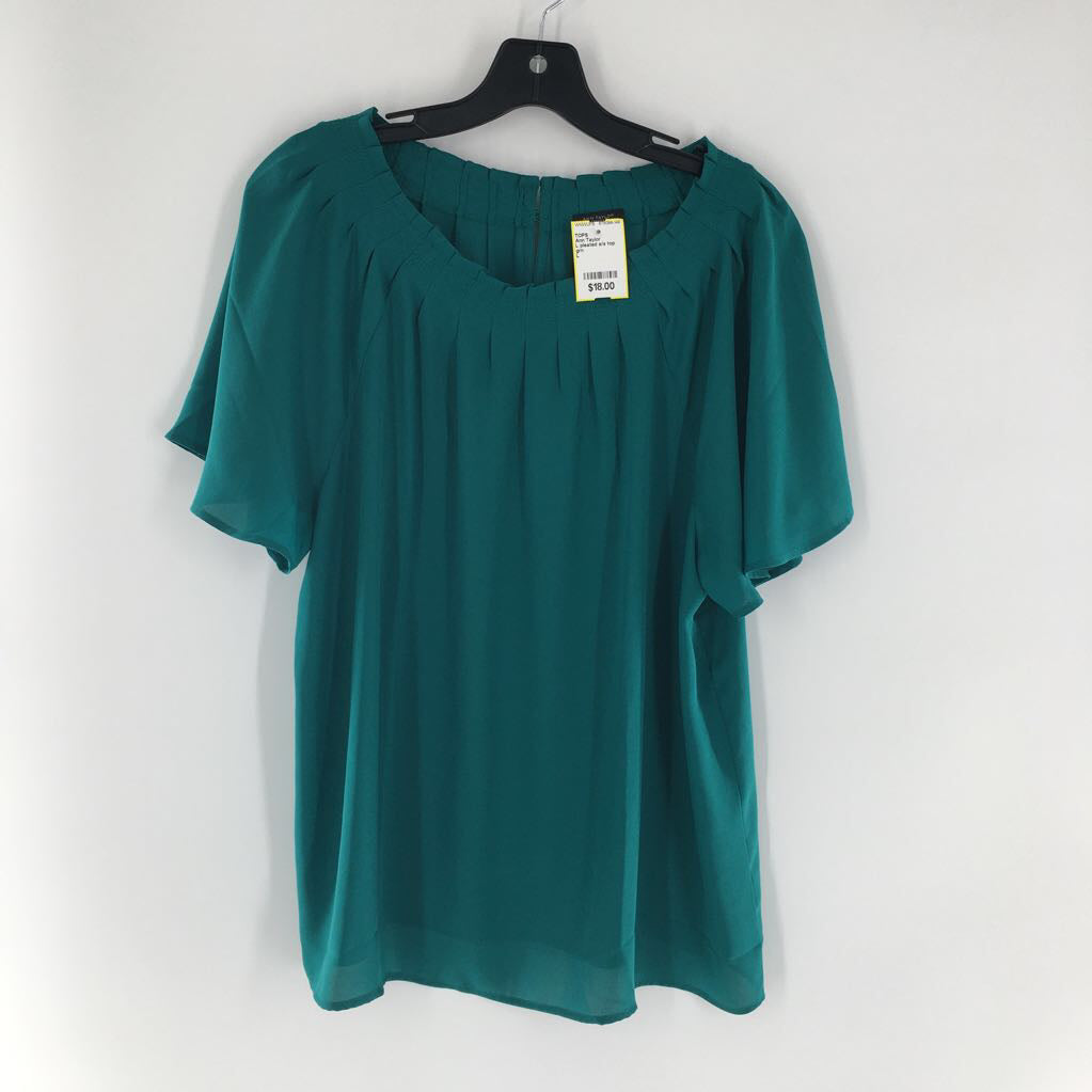 L pleated s/s top