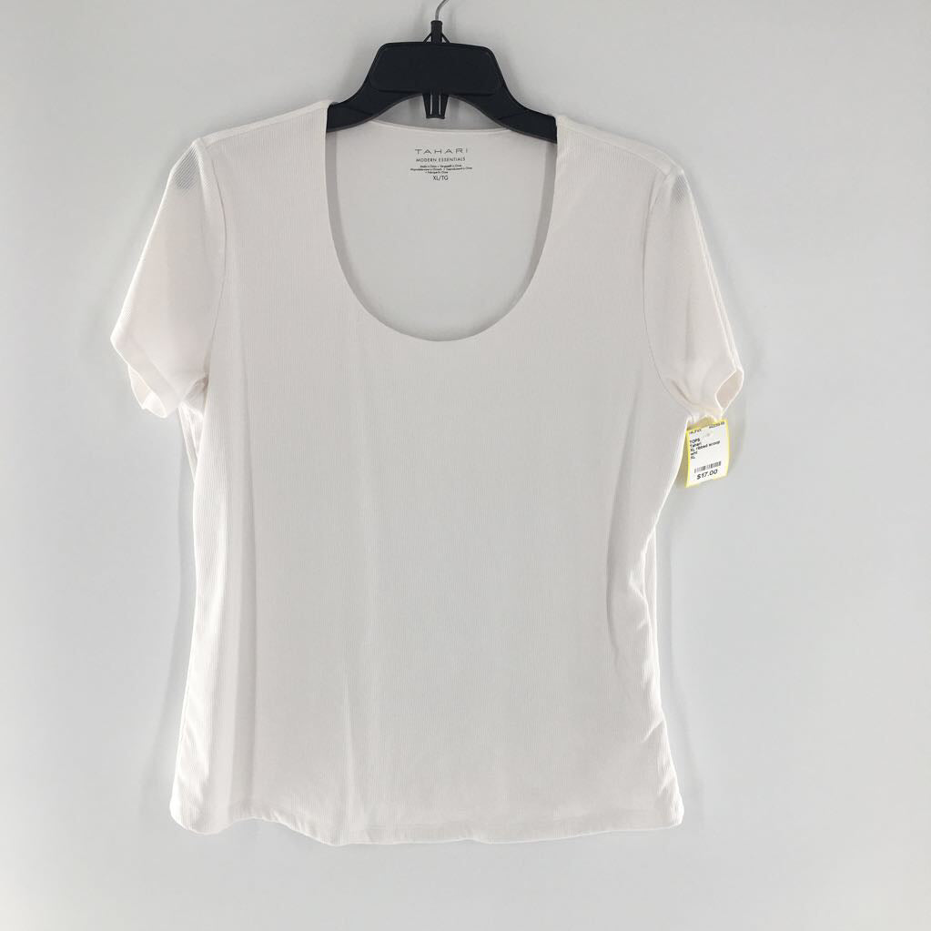 XL ribbed scoop neck s/s top