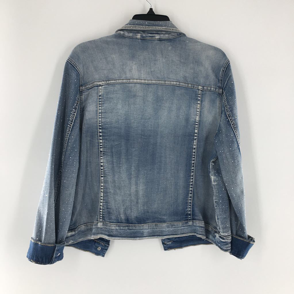 12 rhinestone embelished jean jacket
