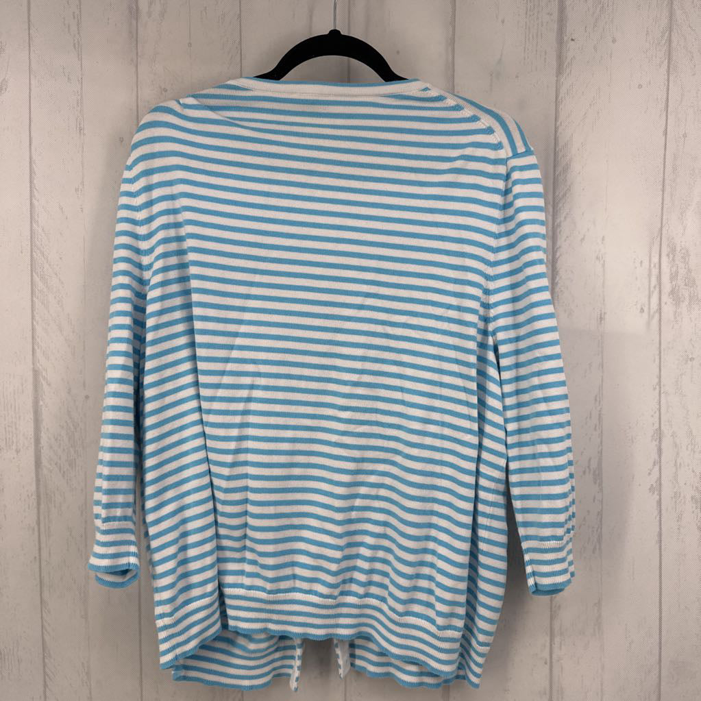 3X striped embroidered flamingo cardi