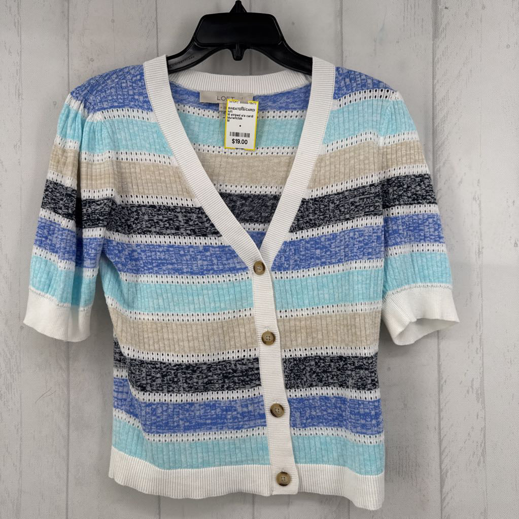 M striped s/s cardi