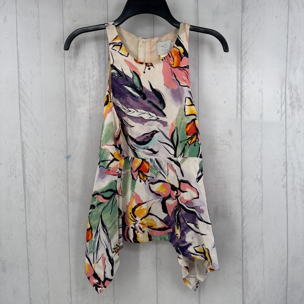 6 flower print peplum tank