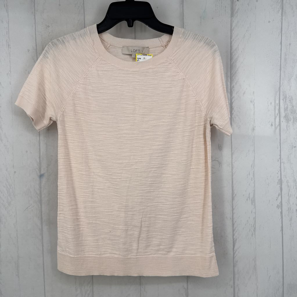 S textured s/s knit top