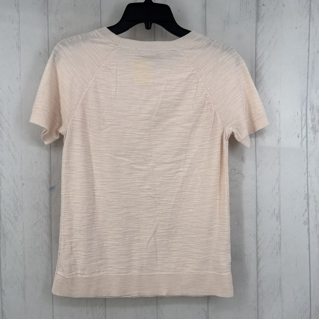 S textured s/s knit top
