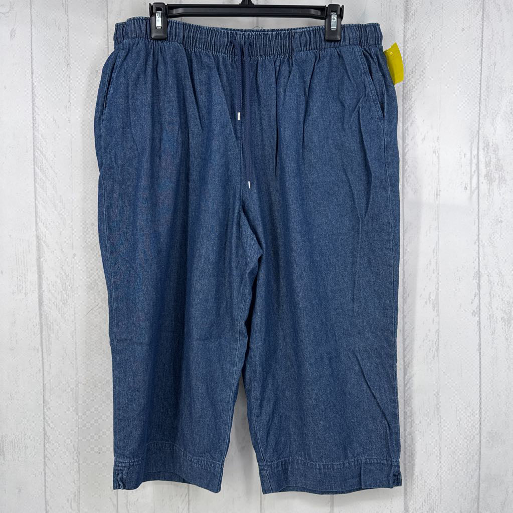 XL denim pull-on capris