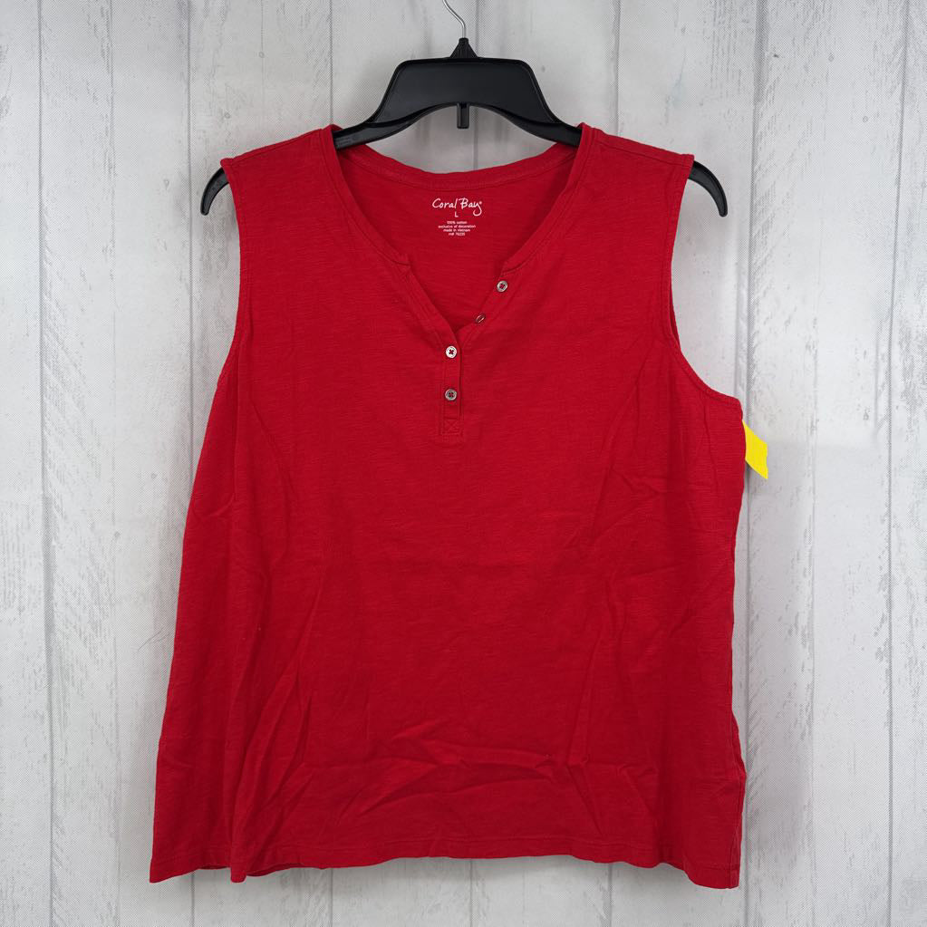L quarter button down tank