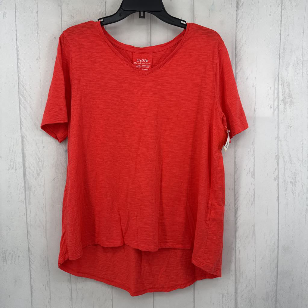L v-neck s/s hi-lo tee