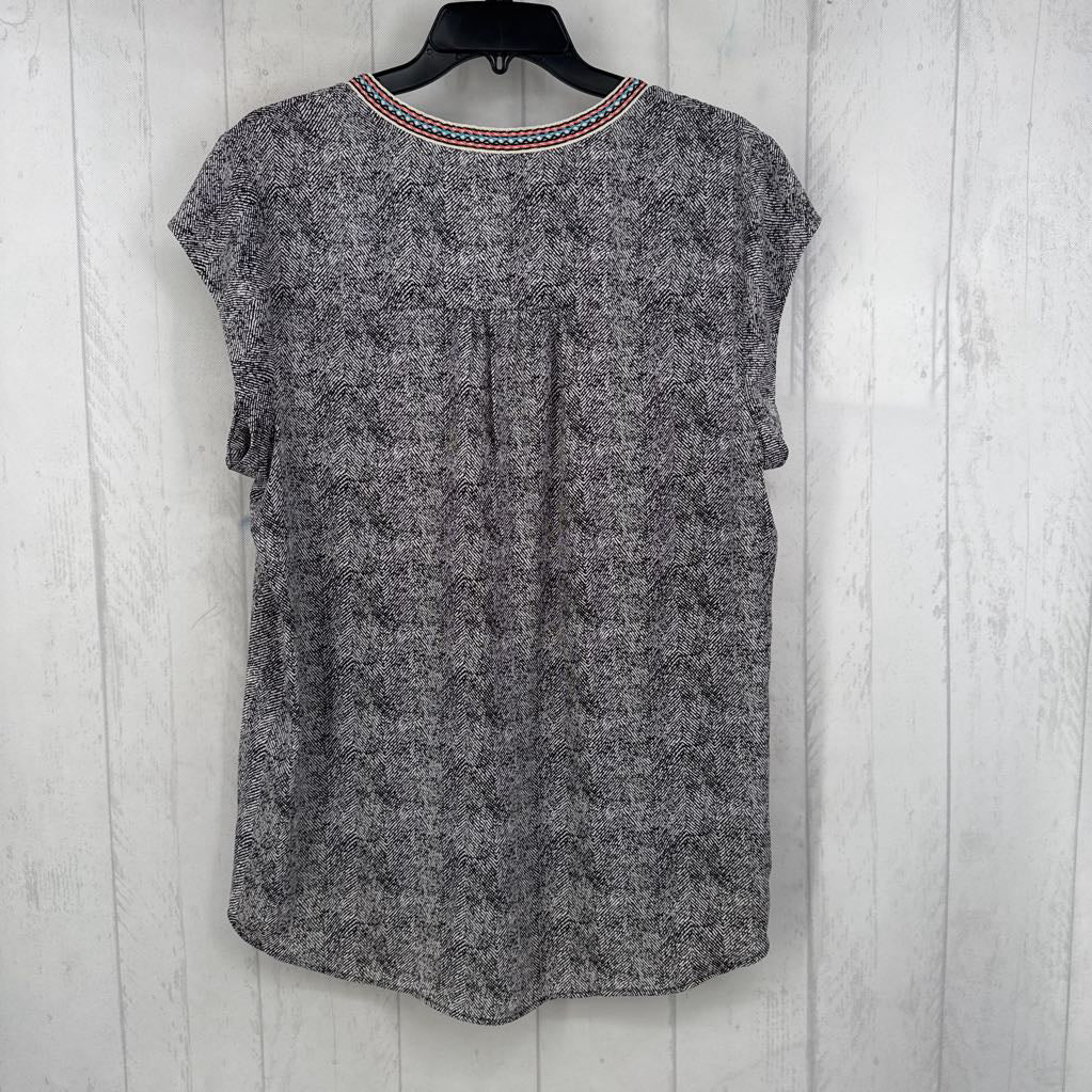 L printed tassel tie s/s top