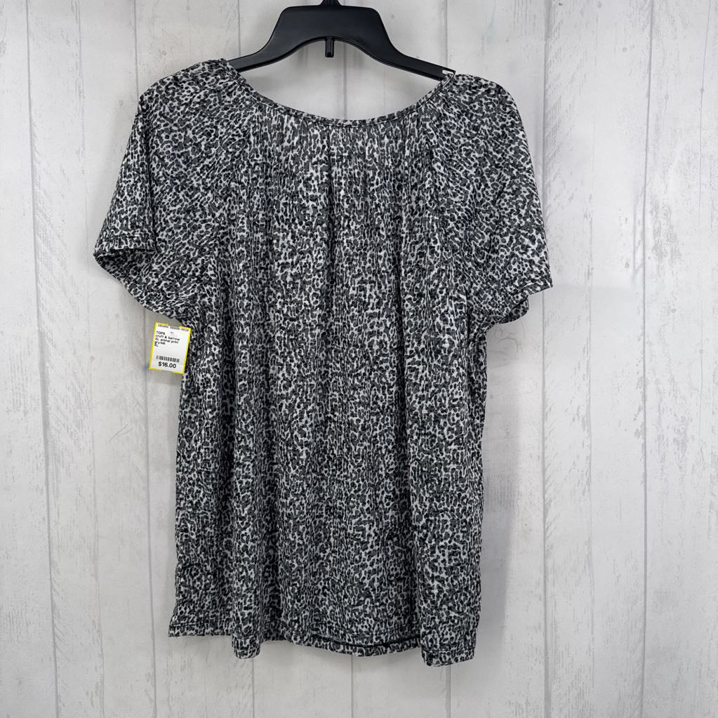 XL animal print smocked s/s tee
