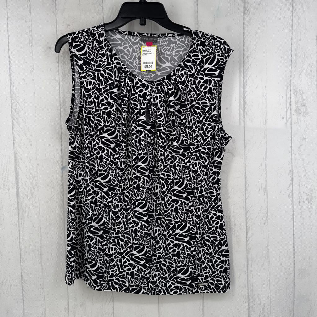 L printed notch neck tank