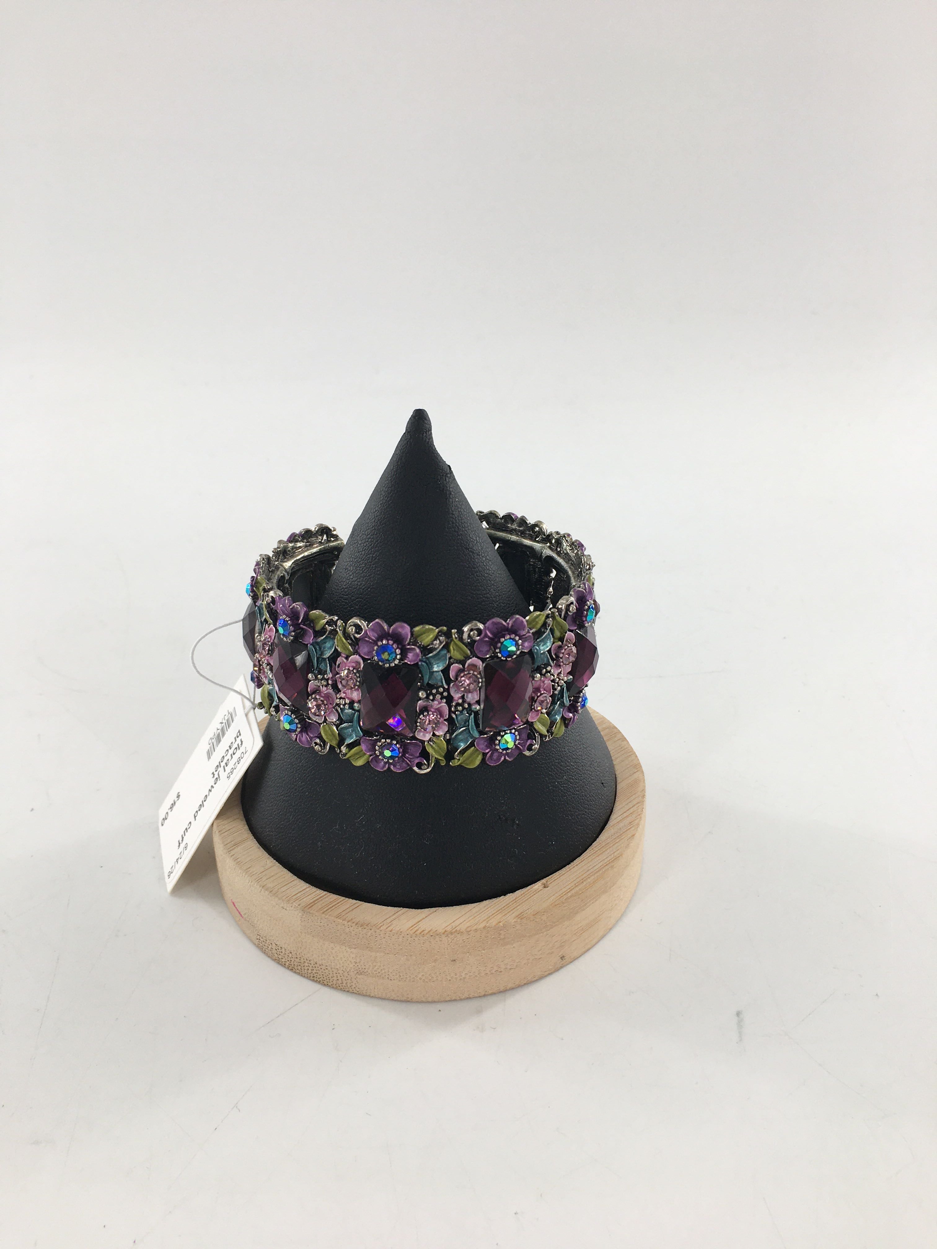 floral jeweled cuff bracelet