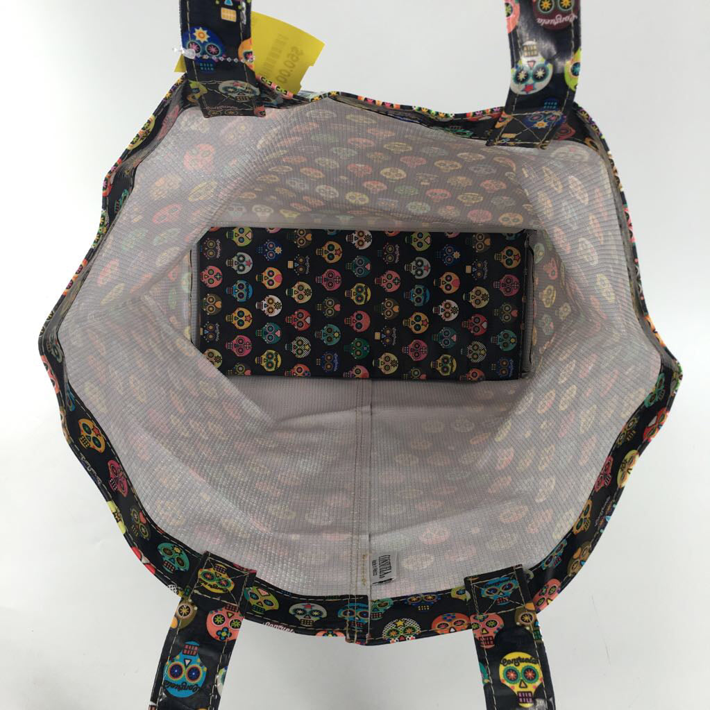 sugar skull print tote bag