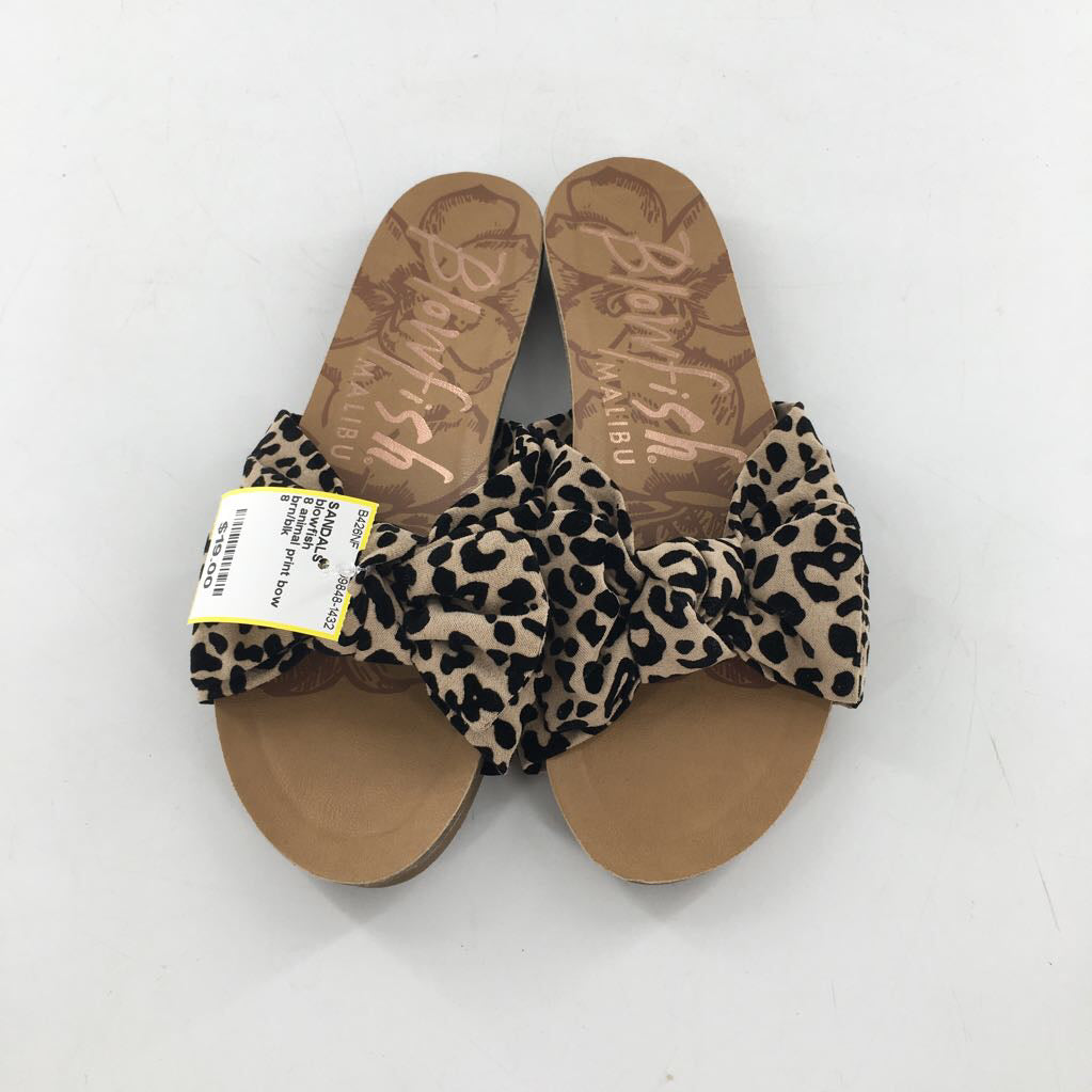 8 animal print bow sandals