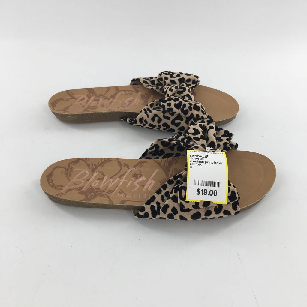 8 animal print bow sandals