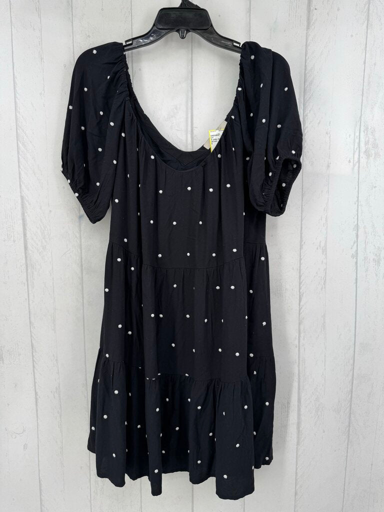 S polka dot tiered s/s dress