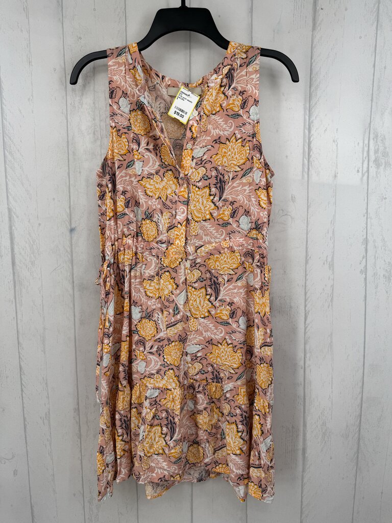 S flo print elastic waist dress