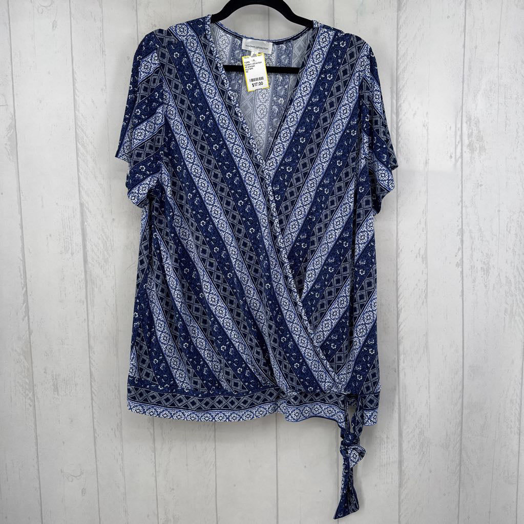 X2 printed crossover s/s top