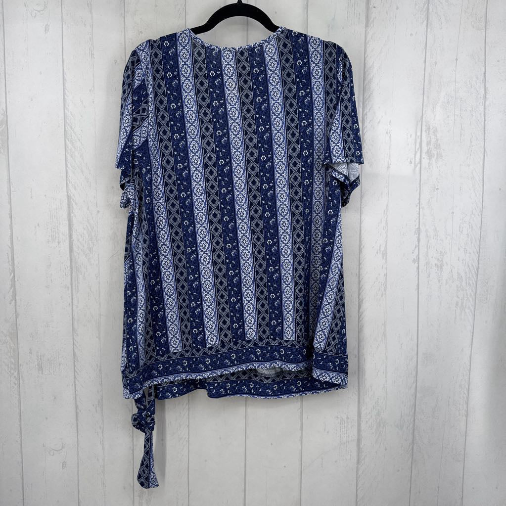 X2 printed crossover s/s top